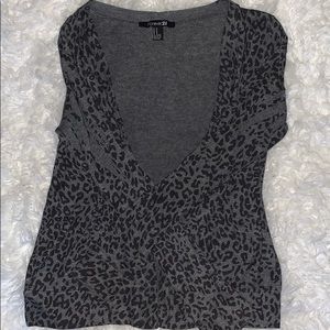 Grey Leopard Cardigan